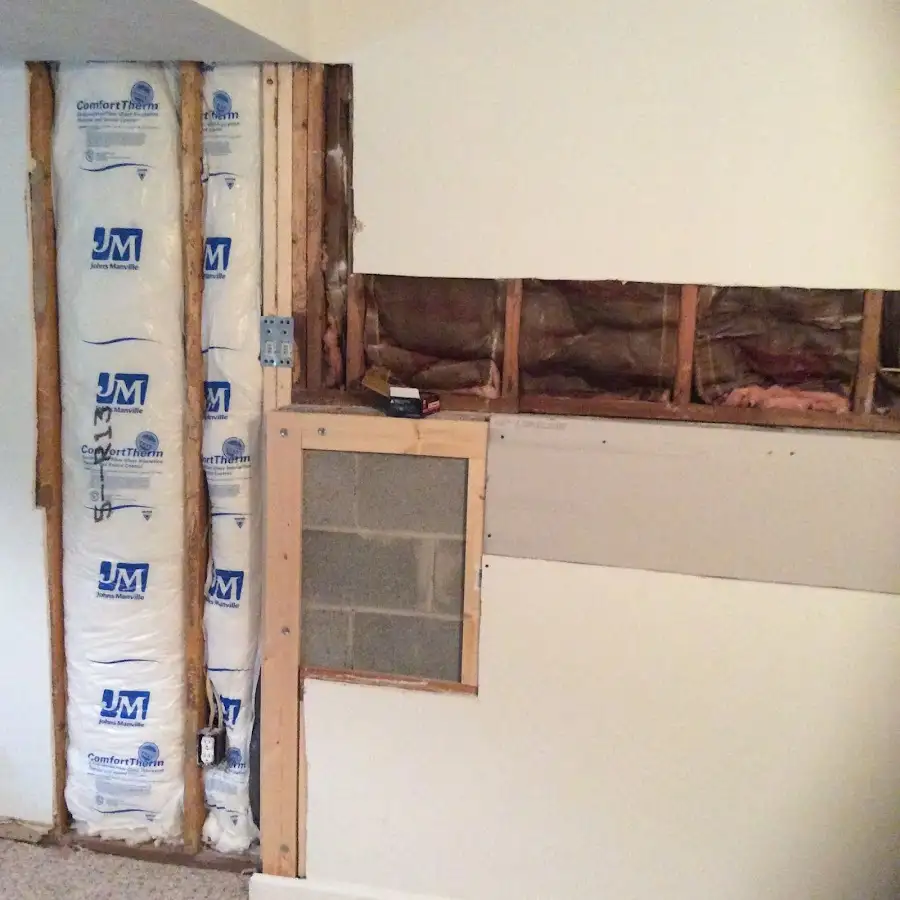 Wall insulation replacement during Contents Cleaning & Restoration in North St. Paul